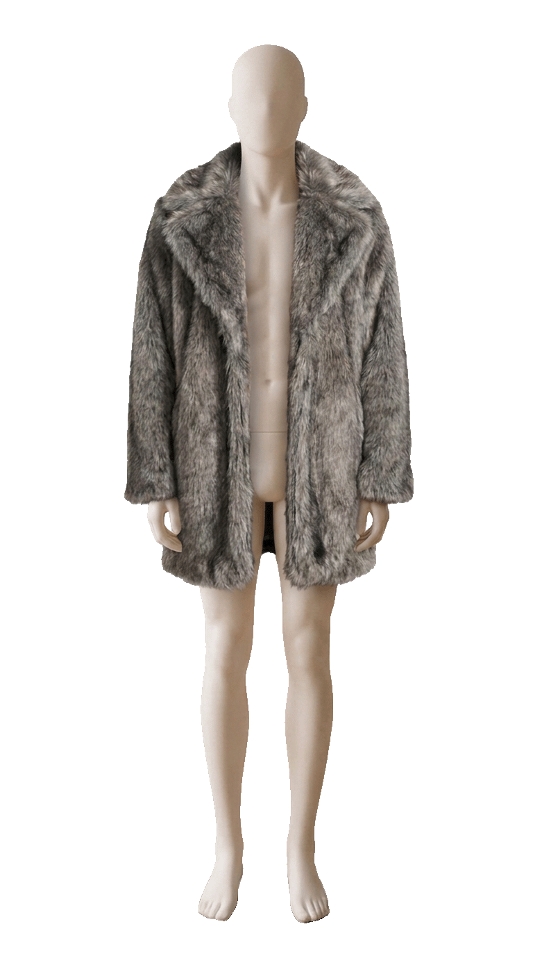 Short length coat falling mid-thigh